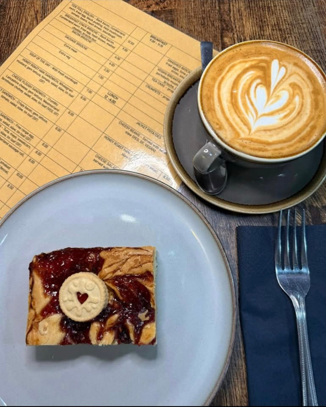 coffee and cake on table