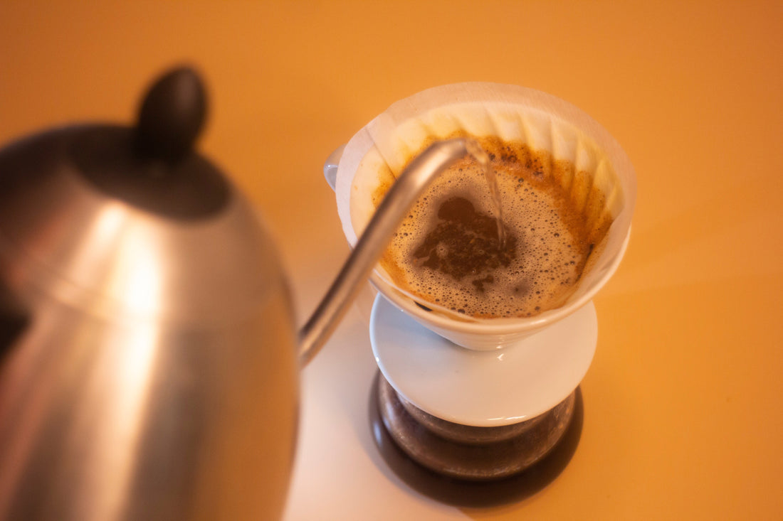 Water being poured in to Coffee filter