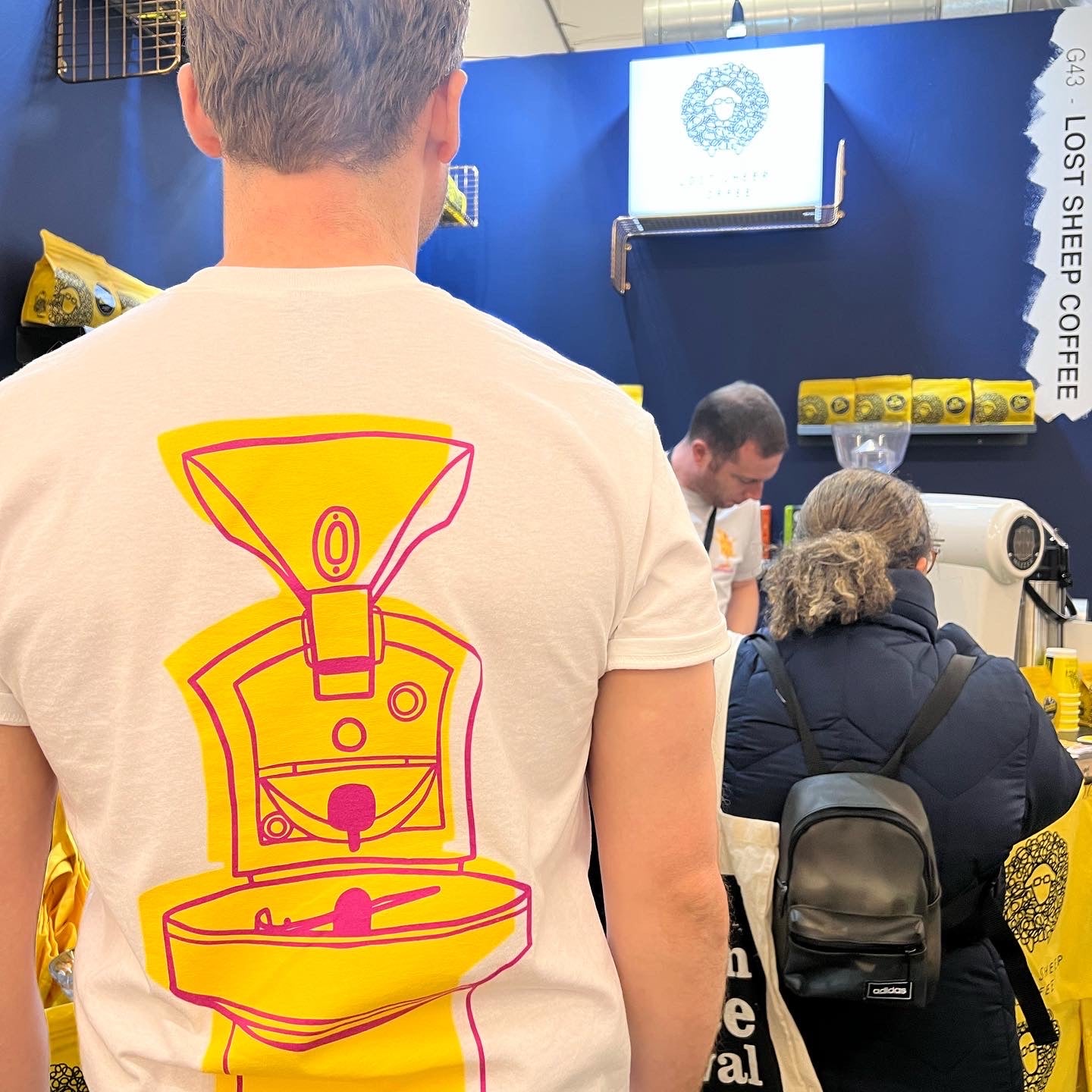 Back of Lost Sheep Coffee t-shirt