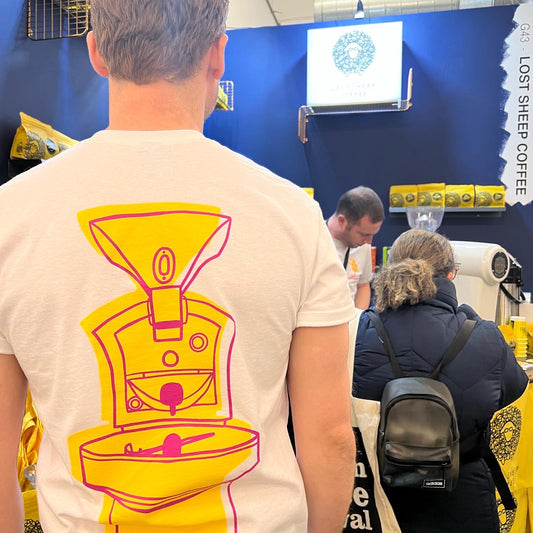 Back of Lost Sheep Coffee t-shirt