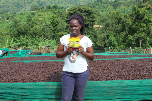 Person holding a packet of  Lost Sheep Coffee's: Uganda Bukonzo Dream