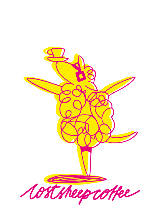 Lost Sheep Coffee dancing sheep logo