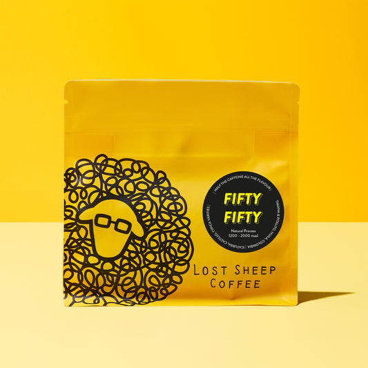 Lost Sheep Coffee fifty fifty half the caffeine coffee