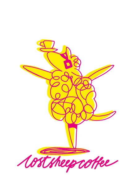 Lost Sheep Coffee dancing sheep logo